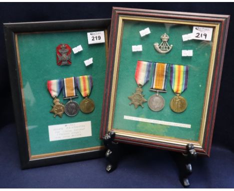 Two cased First World War medal trios, 27566 Private Albert Hird, Durham light Infantry and Z-1862 Private J.A Atherton, 11th