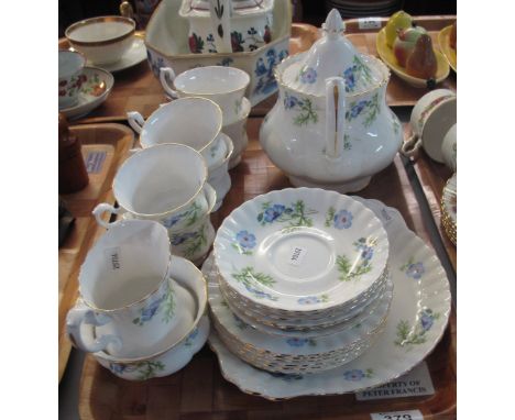Twenty two piece Richmond bone china blue poppy tea service. (B.P. 24% incl. VAT) 