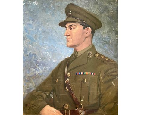 Alan J. BOWYER (XX)Portrait of an OfficerOil on canvasSigned76x63cmCondition report: This artwork is oil on canvas and has no