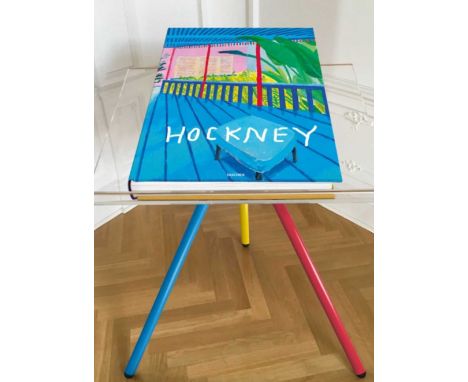 David HOCKNEY (1937)'A Bigger Book'Copy number 1719 from an edition of 10,000, signed, together with painted metal bookstand 