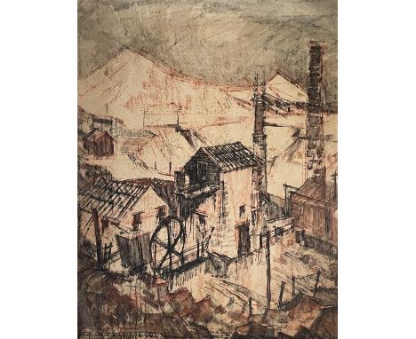 Michael Lawrence CADMAN (1920-2010)Engine Houses and Clay TipsMixed MediaSigned and dated 197069x53cmCondition report: The pa