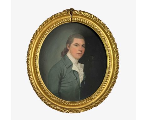 Thomas PEAT (XVIII-XIX)Portrait of Mr H W WoodOil on concave copperSigned, inscribed and dated 1783 to verso22x19.3cmSold wit