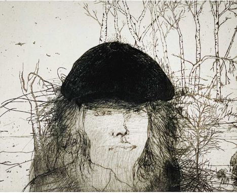 Jim DINE (1935)Self Portrait in a Flat CapEtchingSigned, Dated 1974 and numbered 29/3525.5x31cm plate size Condition report: 