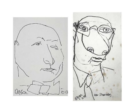 Julian DYSON (1936-2003)Portrait of Igor StravinskyCharcoal drawingSigned and dated 98'11.5 x 21cmTogether with one other por