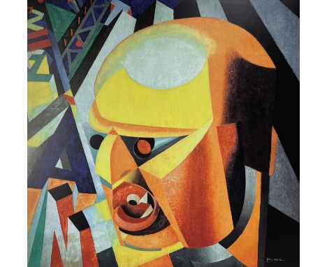 After Enrico PRAMPOLINI (1894-1956)Portrait of F.T.Marinetti (Plastic Synthesis)Seven prints49 x 49.5 cm 