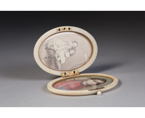 A FINE VICTORIAN OVAL PORTRAIT MINIATURE ON IVORY OF A YOUNG GIRL NAMED ON A LATER LABEL 'Margaret Carr, sister of L.R.Carr',
