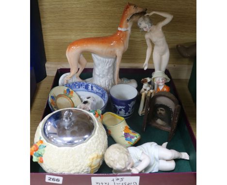 A Beswick horse, Clarice Cliff etc