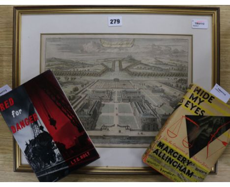 Margery Allingham, 'Hide My Eyes', Rolt, 'Red for Danger' and a print, the Allingham signed and inscribed by the author and w
