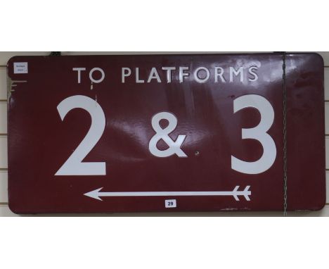 An enamel railway sign