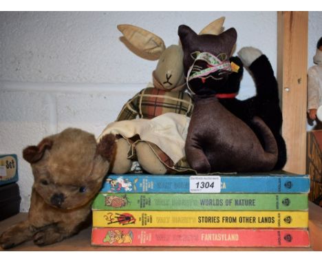 Juvenalia - a Steiff kitten; an English mohair cat; set of four Disney books; etc