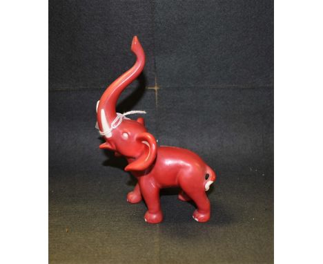 A Goebel model, Red Elephant with trunk erect, printed marks