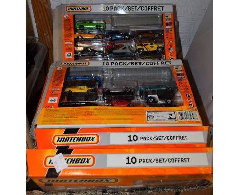 Matchbox Toys -  10 piece car and vehical sets, inc MBX Metal mixed vehicles, cars, vans, buggy's, fire engine, excavator etc
