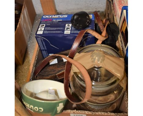 A pair of Cal Zeiss binoculars, in original case; an Olympus FE5500 digital camera; a Courvoisier ash tray; etc.