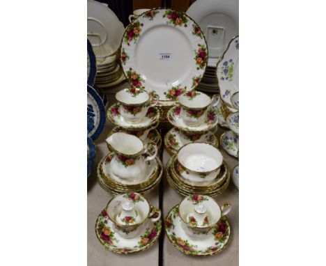 Royal Albert Old Country Roses - six setting tea service, including teacups, saucers, tea plates, salad plates, milk and suga