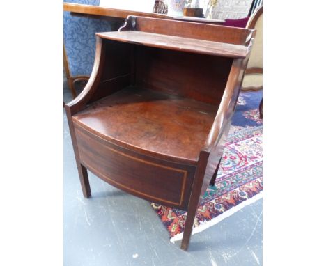 A GEO.III.MAHOGANY BOW FRONT COMMODE.