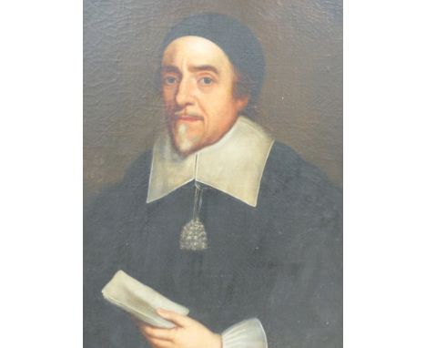 AN OLD MASTER PORTRAIT OF A BEARDED GENTLEMAN, OIL ON CANVAS IN PERIOD CARVED GILT FRAME.  76x63cms.