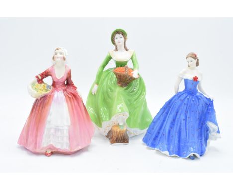 A collection of lady figures to include Doulton Janet HN1537, Coalport Helen and Royal Worcester Isabelle (3). In good condit
