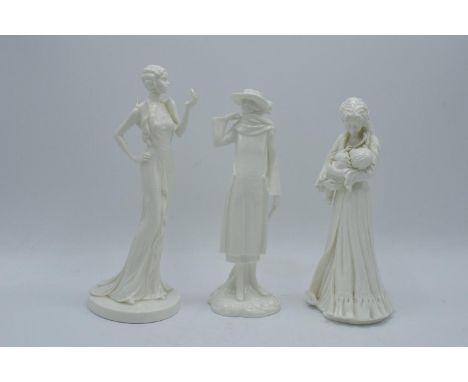 Royal Worcester figures Sweet Dreams and Eilen together with Coalport Moonlight Serenade (3). In good condition without any o