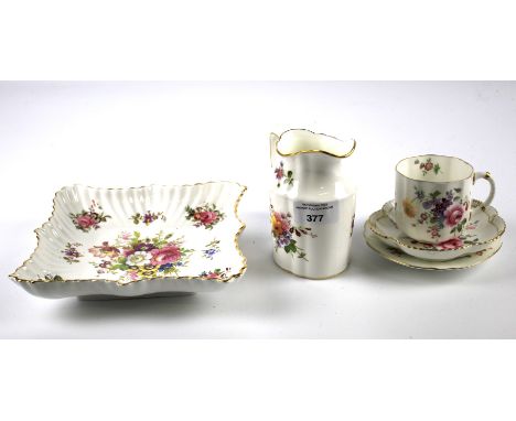 Various items of Royal Crown Derby Posies and flower patterned items. Printed marks, including: a milk-jug, a shaped square d