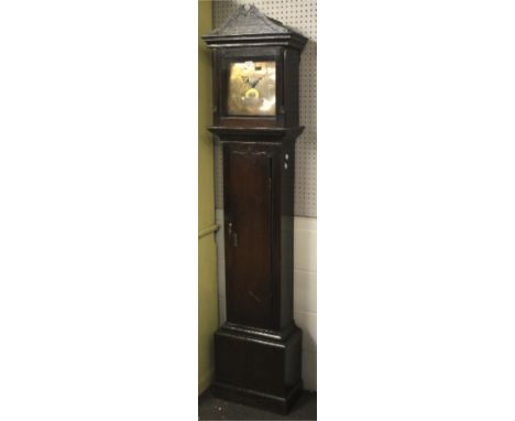 An 19th century 30-hour oak long cased clock. With brass and engraved dial signed Francis Eck Northampton with subsidiary dat