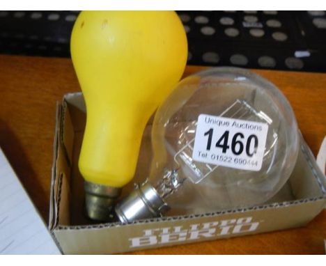 Two unusual early light bulbs.
