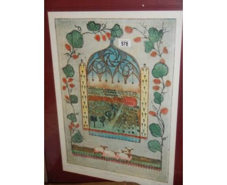A limited edition framed and glazed Indian print, 108/200, COLLECT ONLY.