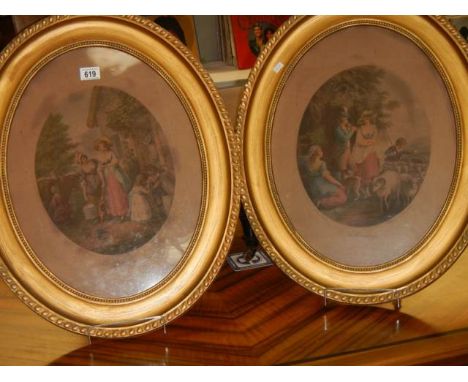 A pair of framed and glazed late Victorian coloured lithograph. COLLECT ONLY.Frame 64cm x 52cm, Image 26cm x 33cm, Glass 49cm
