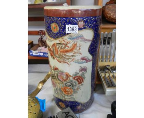 A good ceramic Chinese style stick stand, COLLECT ONLY.