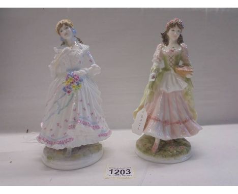 Two&nbsp;Royal Worcester Country Days collection figurines, The Queen of the May and The Village Bride.