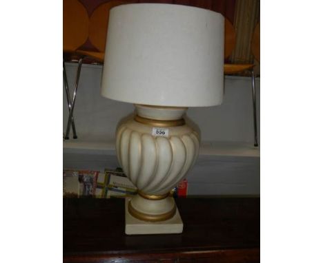 A nice ceramic urn shaped table lamp.