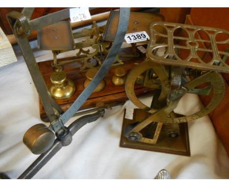 Three sets of old brass scales, all a/f.