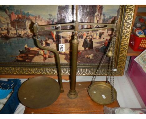 A set of late Victorian brass beam scales.&nbsp;