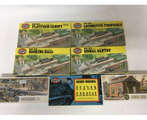 A collection of Airfix HO/OO buildings model kits