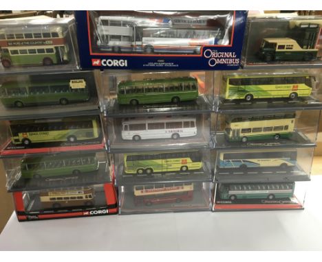 A collection of 31 boxed Original Omnibus model buses and coaches