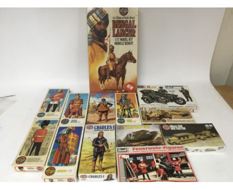 A collection of model kits including Airfix