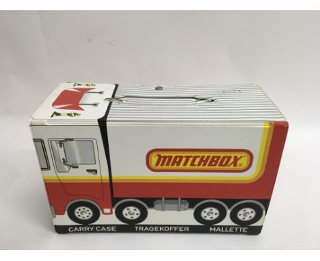 A Matchbox carrycase with 36 mint model vehicles included