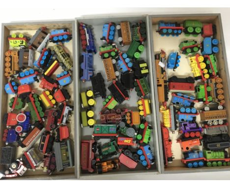 A collection of various Thomas the tank engine trains