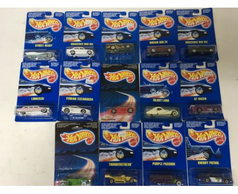 A collection of carded Mattel Hot wheels
