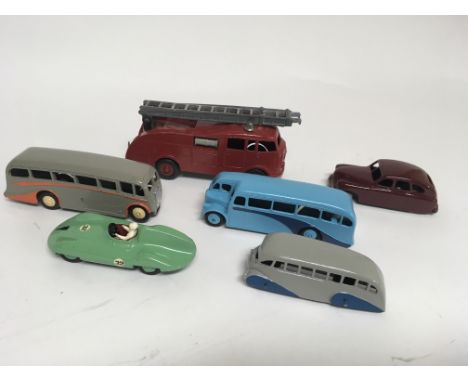 A collection of unboxed repaintedDinky Toys including a Fire engine No 995 ,a vanguard in mauve, and a connaught racing car