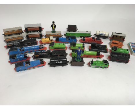A collection of unboxed Thomas the Tank Engine locomotives
