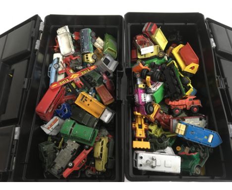 2 boxes of unboxed playworn model vehicles including Matchbox