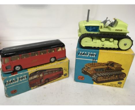 2 boxed Corgi Major toys no 1120 Express coach, no1103 crawler tractor