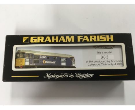 A boxed Graham Farish mini model No 33025 number 003 of 504 produced by Bachmann in April 2006