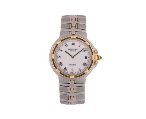 A Raymond Weil Parsifal gentleman's wristwatch featuring a Swiss-made quartz movement in a brushed steel case measuring 34mm 