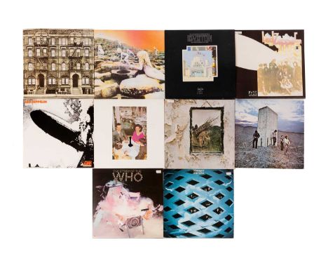 Led Zeppelin, seven original vinyl albums, comprising Physical Graffiti (Swan Song SSK 89400) 1975; Houses Of The Holy (Atlan