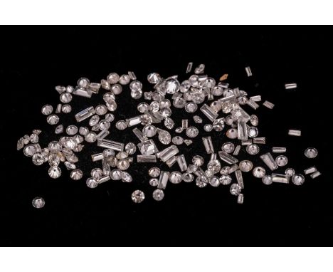 4.71ct Melee parcel of loose diamonds mixed cuts with many round brilliant and baguette cuts. Please note these diamonds have