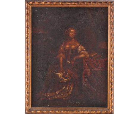 19th century Continental school, portrait of a lady in 18th century dress, oil on canvas, 49 cm x 37 cm in a gilt frame.