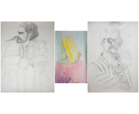 Sven Berlin (1911-1999), two pencil portraits (self-portrait, dated 1961, and 'Paul'), on paper, each circa 77 cm x 59 cm, to