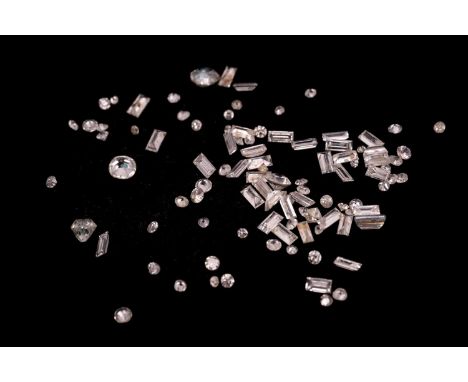 3.95ct Melee parcel of loose diamonds with various cuts including many baguette cuts, round brilliant cuts and old cuts.Pleas