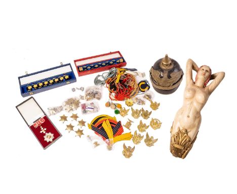 Of film and television interest, a large collection of costume accessories, including a reproduction George V Knight Grand Cr